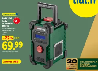 PARKSIDE Radio de chantier sans fil