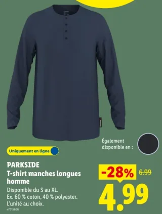 PARKSIDE T-shirt manches longues homme