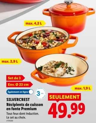 SILVERCREST Récipients de cuisson en fonte Premium