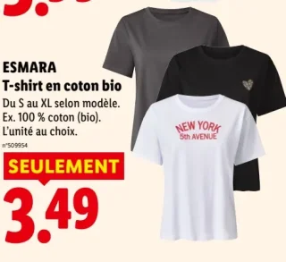 ESMARA T-shirt en coton bio