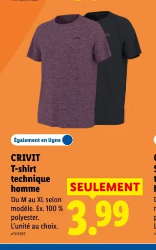 CRIVIT T-shirt technique homme