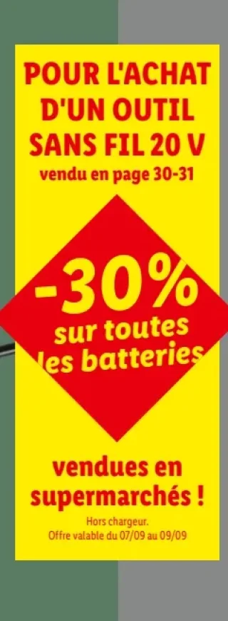 Parkside -30% sur toutes les batteries