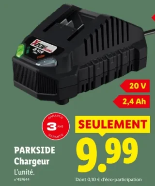 Parkside Chargeur 20 V 2,4 Ah