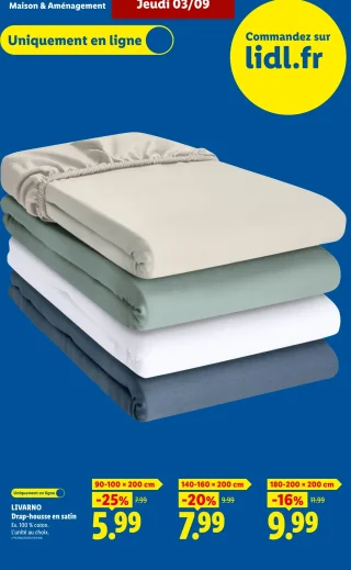 LIVARNO Drap-housse en satin