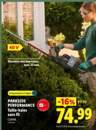 PARKSIDE PERFORMANCE Taille-haies sans fil