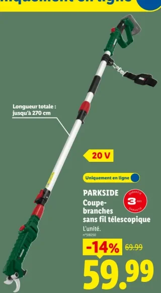 PARKSIDE Coupe-branches sans fil télescopique