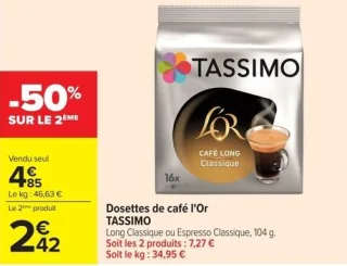 Dosettes de café l'Or TASSIMO