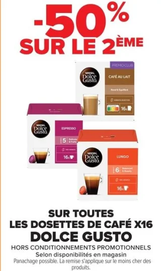 Sur toutes les dosettes de café x16 Dolce Gusto