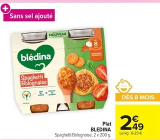 Plat BLEDINA Spaghetti Bolognaise