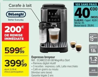 Expresso broyeur DeLonghi Magnifica Start