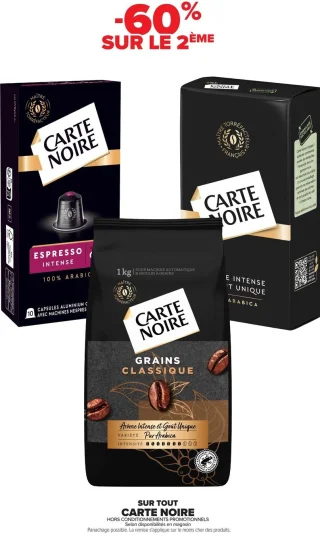 Sur tout la gamme de café Carte Noire