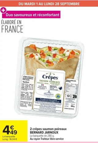 2 crêpes saumon poireaux BERNARD JARNOUX