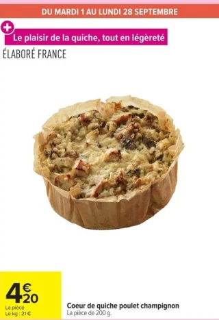 Coeur de quiche poulet champignon