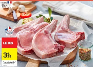 Porc : côte à griller