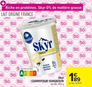 Skyr CARREFOUR SENSATION Vanille