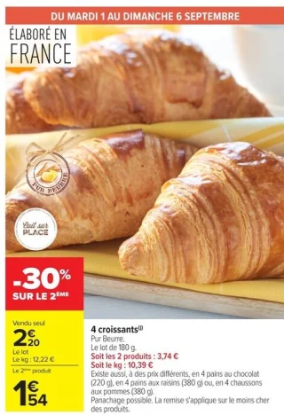 4 croissants Pur Beurre