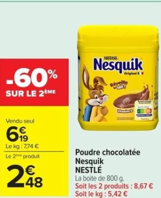 Poudre chocolatée Nesquik NESTLÉ