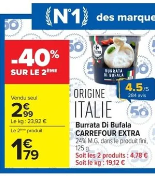 Burrata Di Bufala CARREFOUR EXTRA