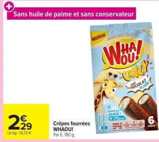 Crêpes fourrées WHAOU! Chocolat blanc