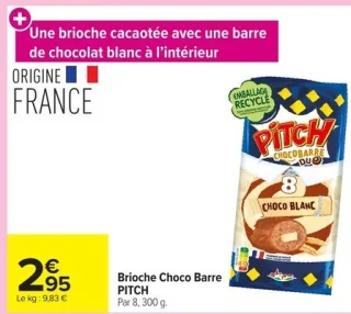 Brioche Choco Barre PITCH Duo Choco Blanc
