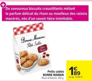 Petits sablés BONNE MAMAN Rhum & Raisins