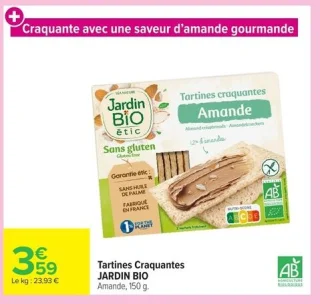 Tartines Craquantes JARDIN BIO Amande