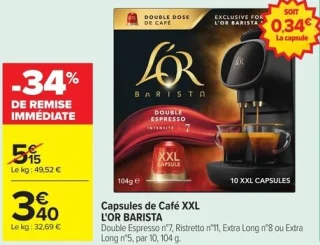 Capsules de Café XXL L'OR BARISTA