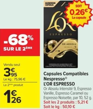 Capsules Compatibles Nespresso L'OR ESPRESSO