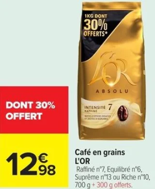Café en grains L'OR