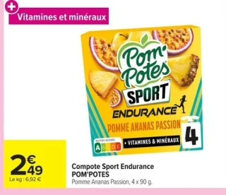 Compote Sport Endurance POM'POTES Pomme Ananas Passion