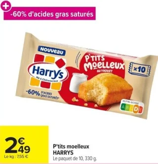 P'tits moelleux HARRYS Le paquet de 10