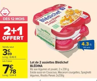 Lot de 2 assiettes Blédichef BLÉDINA