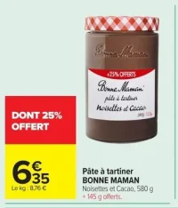 Pâte à tartiner BONNE MAMAN Noisettes et Cacao