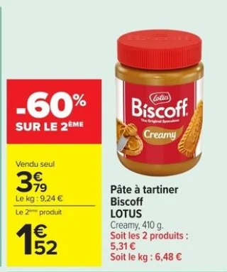 Pâte à tartiner Biscoff LOTUS Creamy