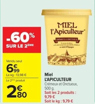 Miel L'APICULTEUR Crémeux et Onctueux