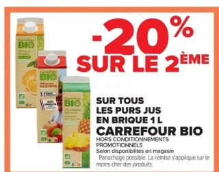 Les purs jus en brique 1 L Carrefour Bio