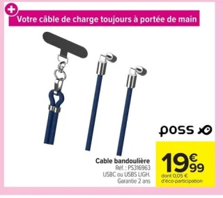 Cable bandoulière Poss