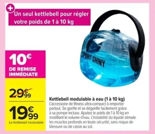 Kettlebell modulable à eau (1 à 10 kg)