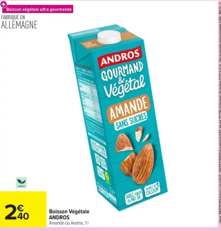 Boisson Végétale ANDROS Amande ou Avoine