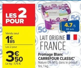 Fromage Blanc Carrefour Classic'