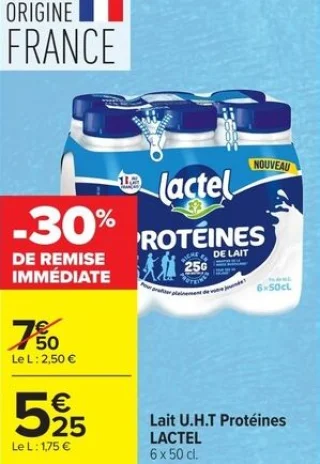 Lait U.H.T Protéines LACTEL