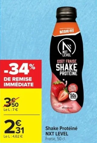 Shake Protéiné NXT LEVEL Fraise