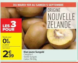 Kiwi jaune Sungold
