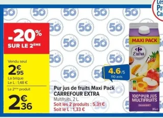 Pur jus de fruits Maxi Pack CARREFOUR EXTRA