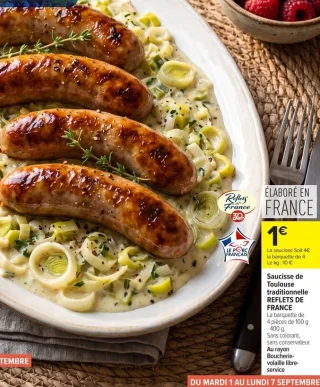 Saucisse de Toulouse traditionnelle REFLETS DE FRANCE