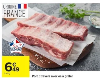 Porc : travers avec os à griller