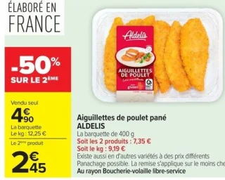 Aiguillettes de poulet pané ALDELIS