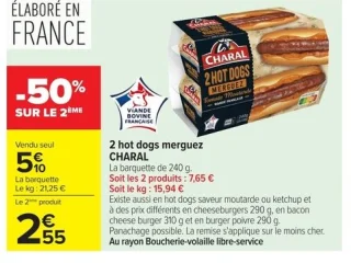 2 hot dogs merguez CHARAL