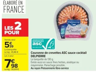 Couronne de crevettes ASC sauce cocktail DELPIERRE