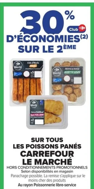 Poissons panés Carrefour Le Marché